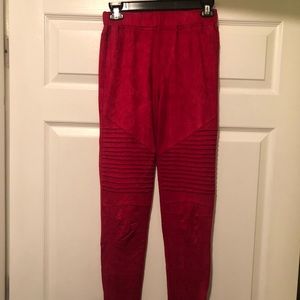 Umgee faux suede Moto jeggings